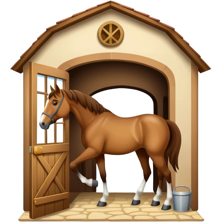 Horse leaving the stable emoji
