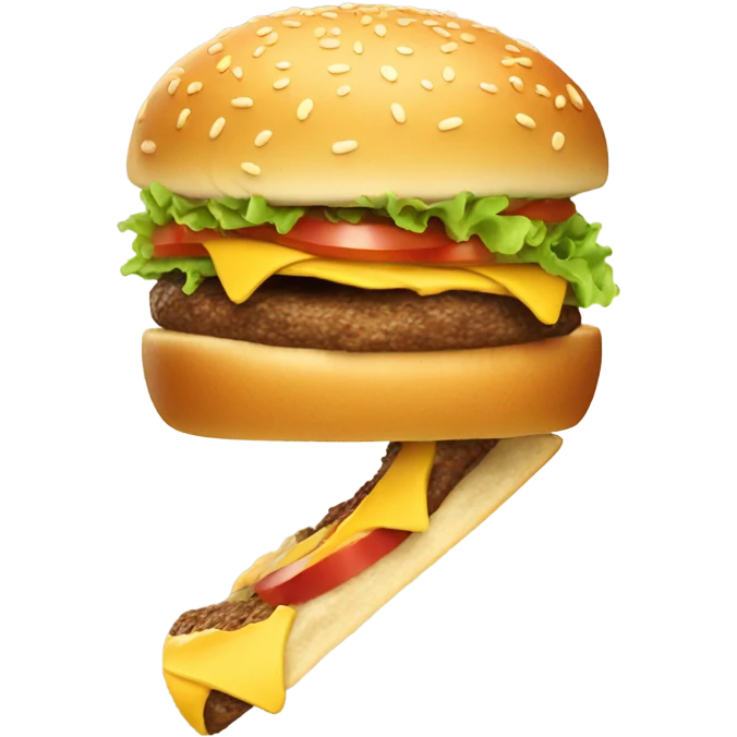 Smiley taking bite out of hamburger  emoji