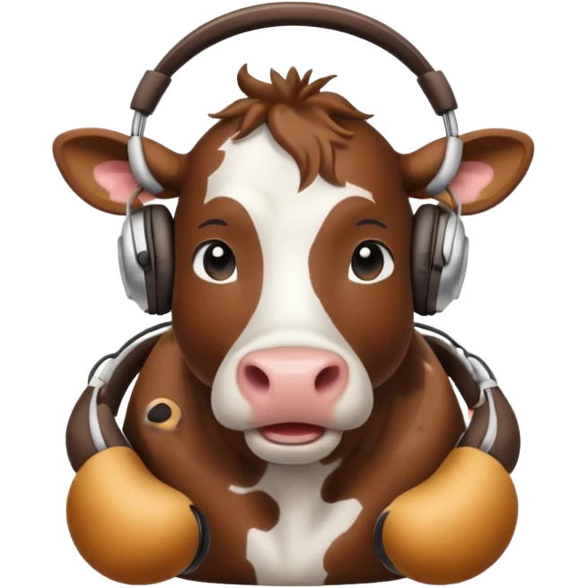 cow with headphones emoji