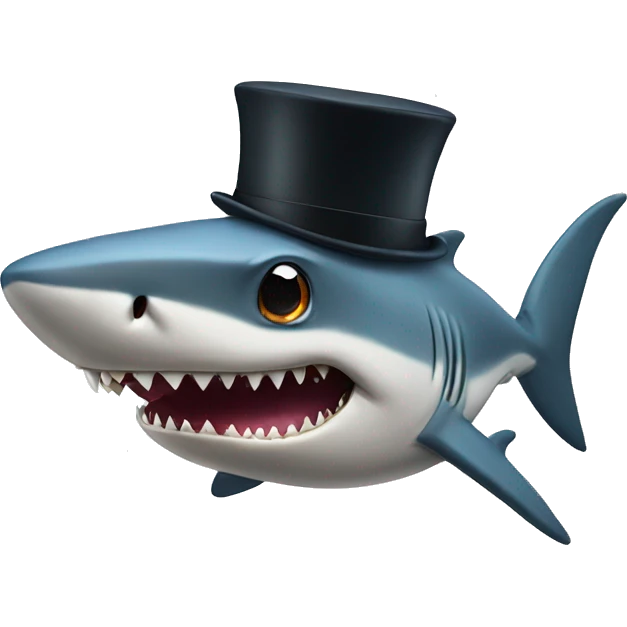 Shark with a top hat emoji