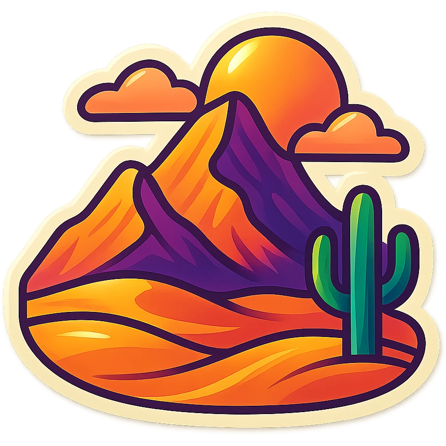 A modern desert mountain, wallpaper, modern emoji