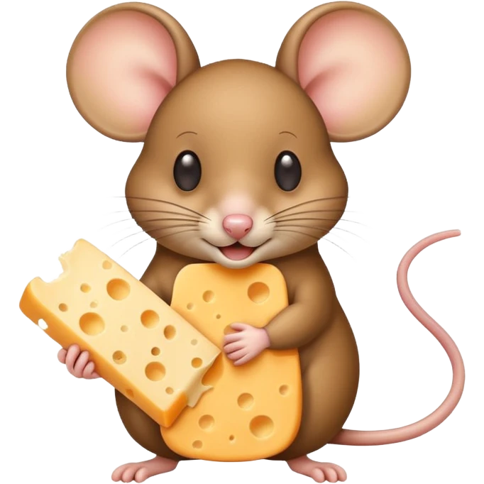 Mouse holding cheese emoji