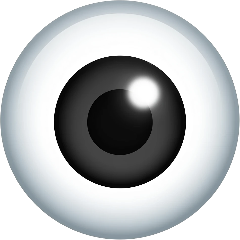 A little eye of a cartoon in black and white emoji