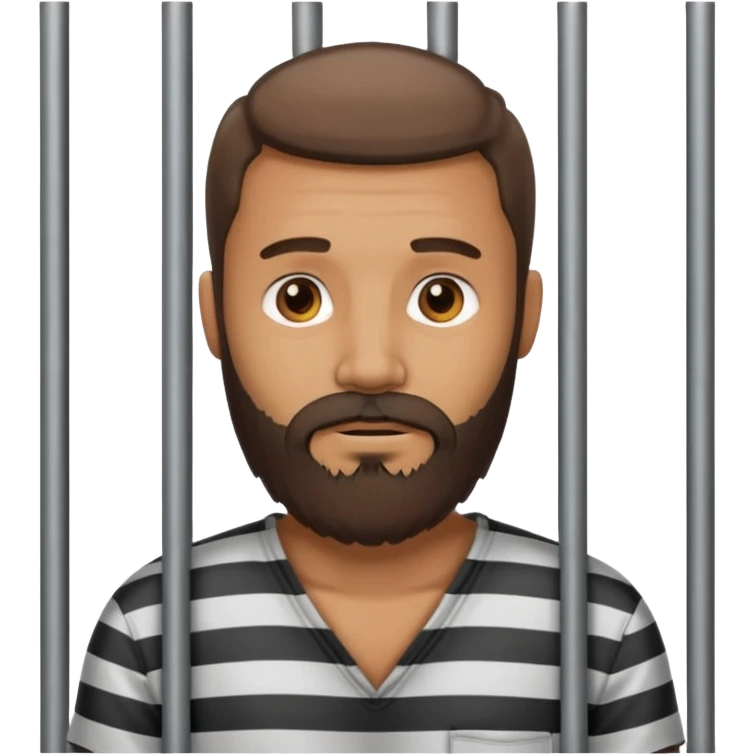 Bearded prisoner behind bars emoji