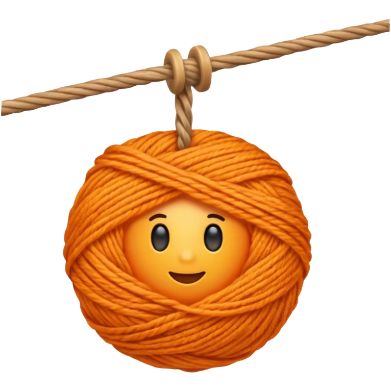 orange yarn on a bobbin emoji
