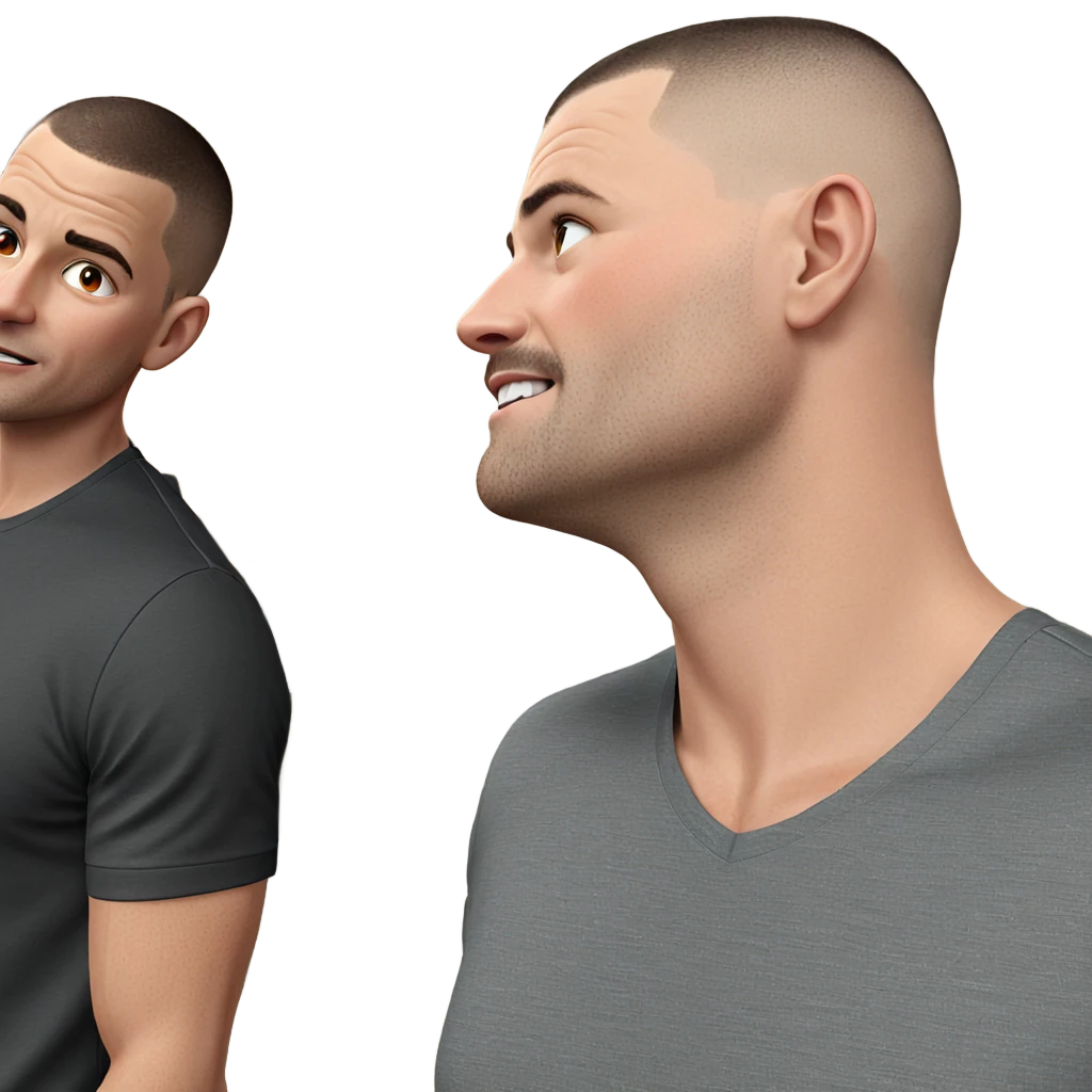 young man with buzz cut emoji