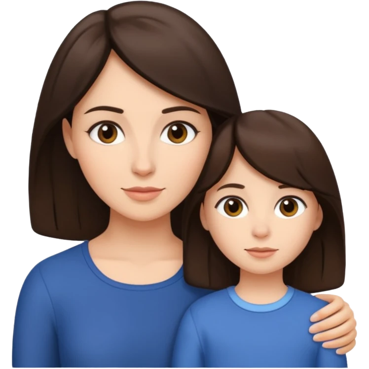 мама брюнетка и дочка брюнетка emoji