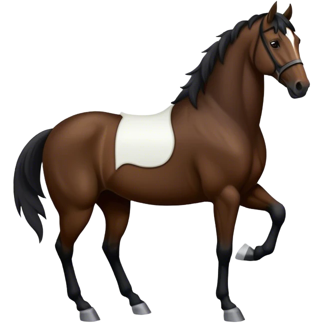 Dark bay horse with large white blaze emoji