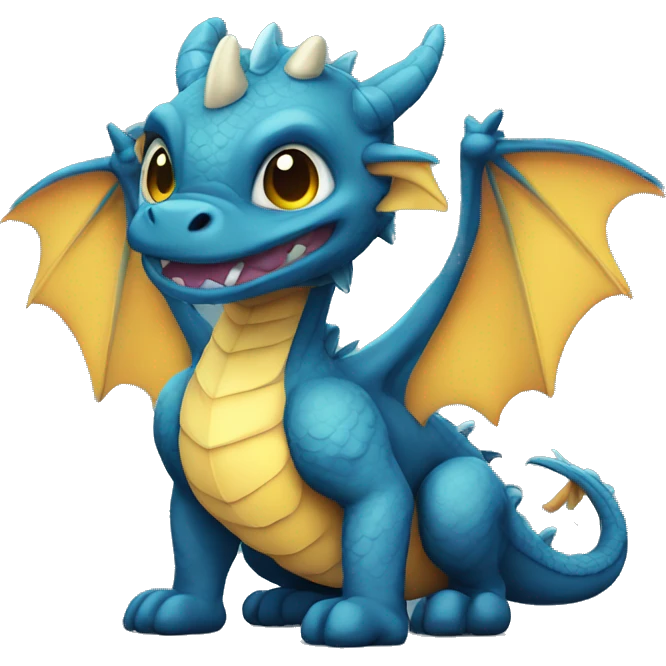 Cute winged dragon emoji