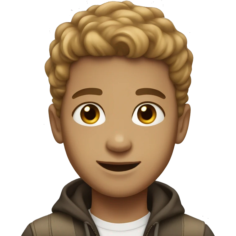 Boy light skin brown hair smiling  emoji