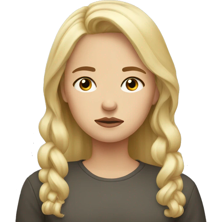 Russian girl with blonde hair and she very sad emoji