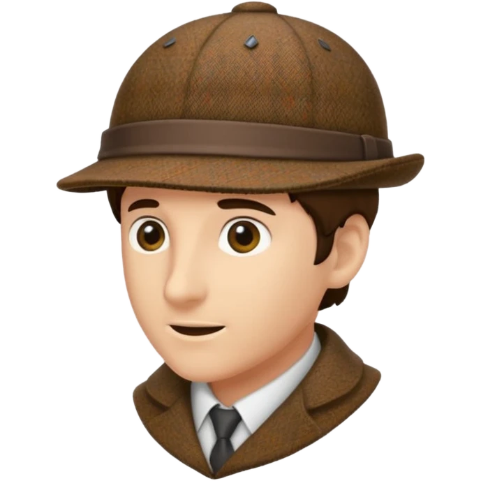 deerstalker hat two brims emoji