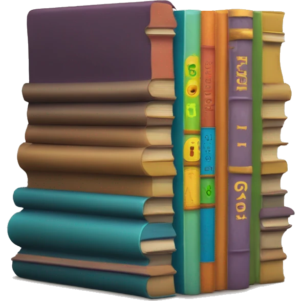 book spine fun color standin upright emoji