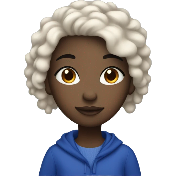 Cozy black girl with royal blue hair  emoji