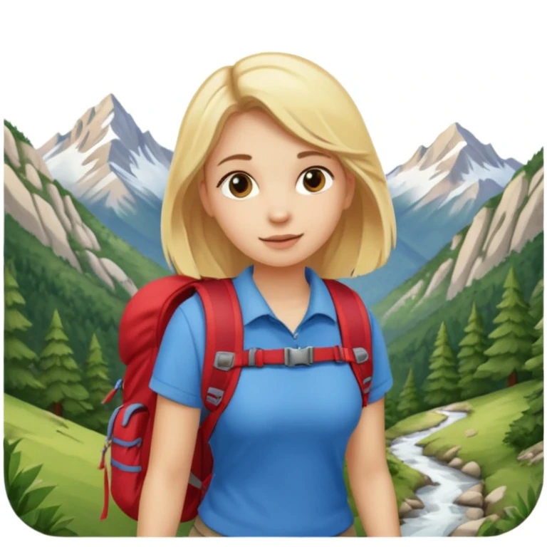 girl back packing mountains background  emoji