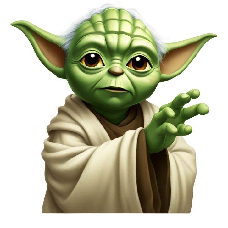 Yoda sending a kiss emoji