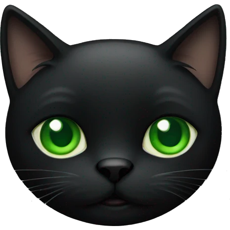 Black cat with green eyes  emoji