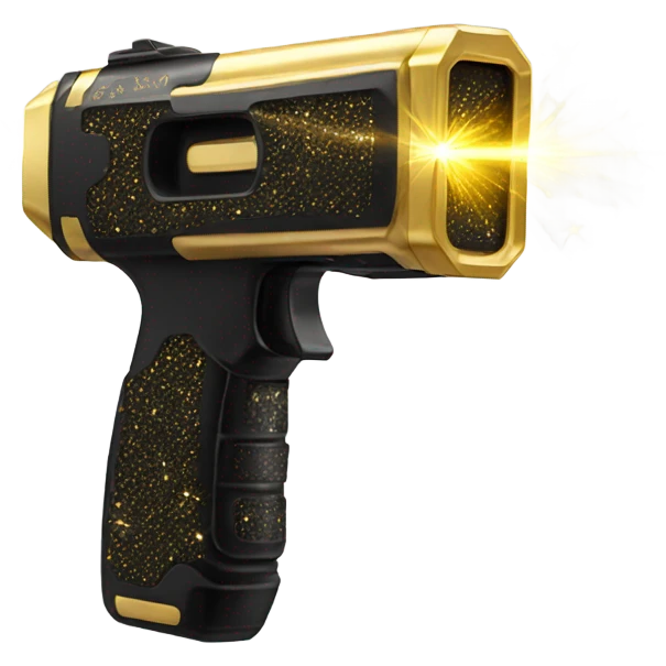 gold sparkly taser  emoji