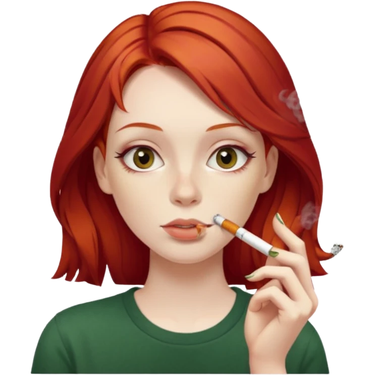 red hair alt girl smoking a joint emoji