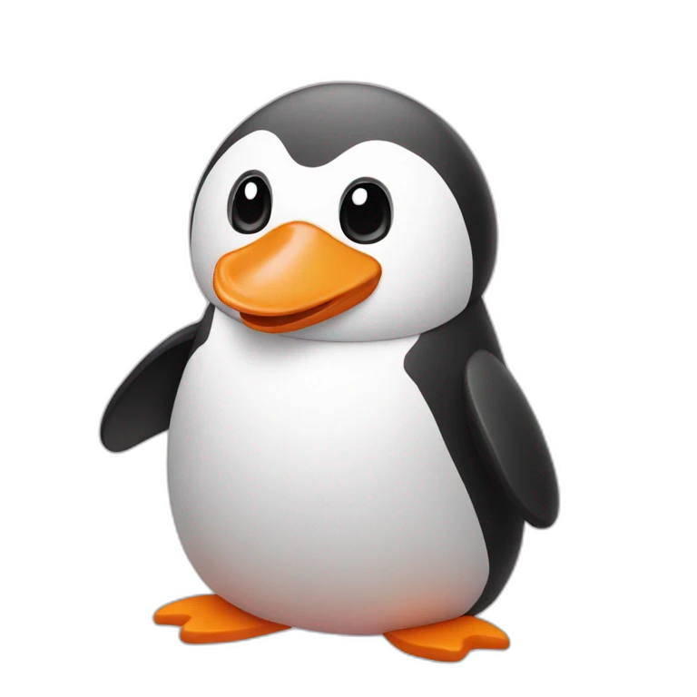 Pingouin avec un caleçon de couleur rose emoji