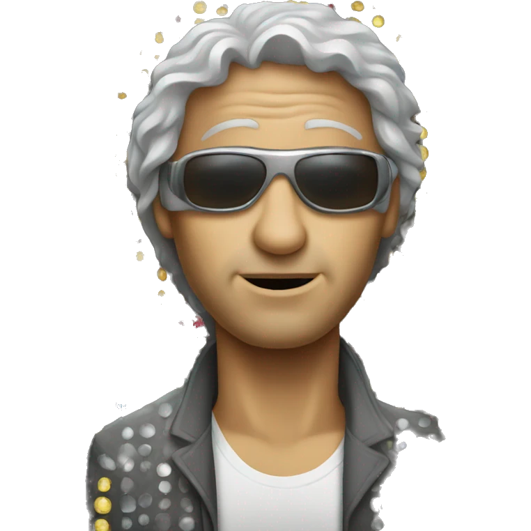 Blind man with disco emoji