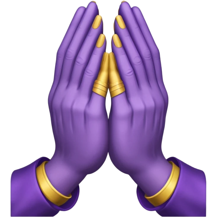 Purple and gold praying hands emoji