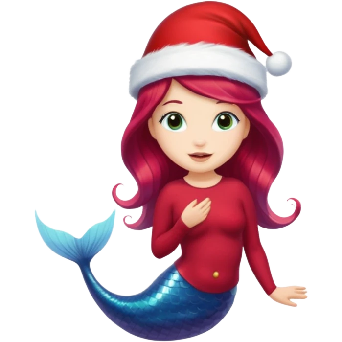 mermaid with christmass hat emoji