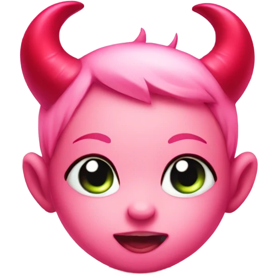 cute pink baby devil emoji