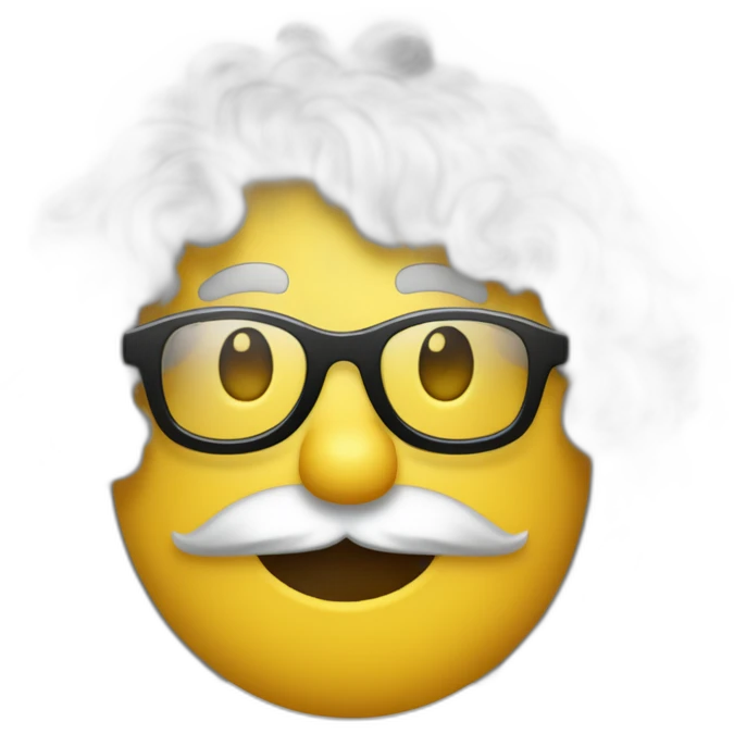un garcon blanc cheveux bouclés avec des taches de rousseurs et des lunettes rondes noires emoji