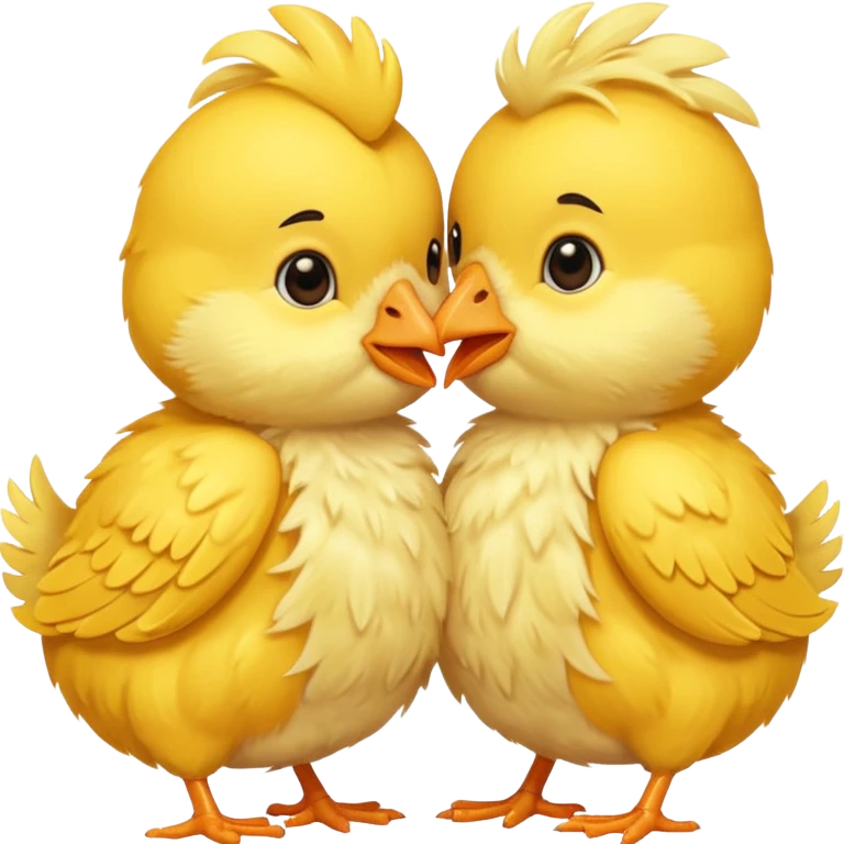 Dos pollitos dándose un beso  emoji