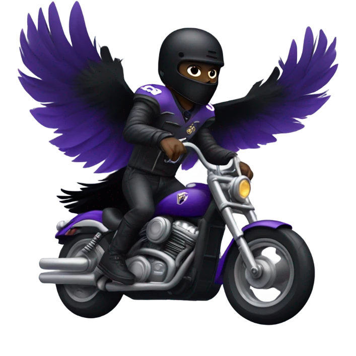 Lamar Jackson as a raven riding a motorcycle  emoji