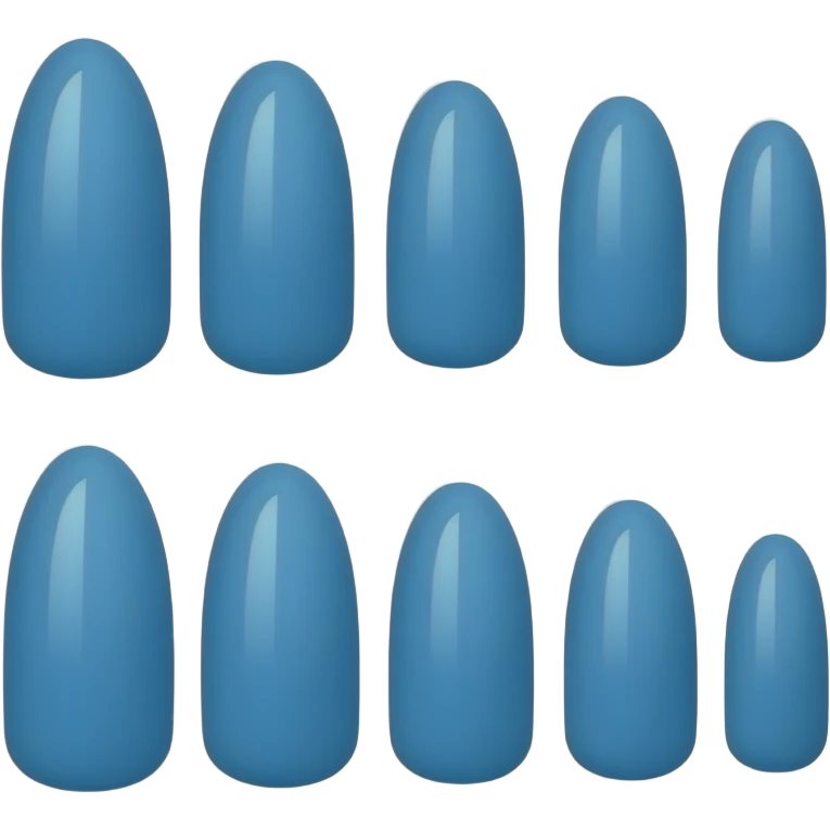 Press on Nail same sizes blue in a box emoji