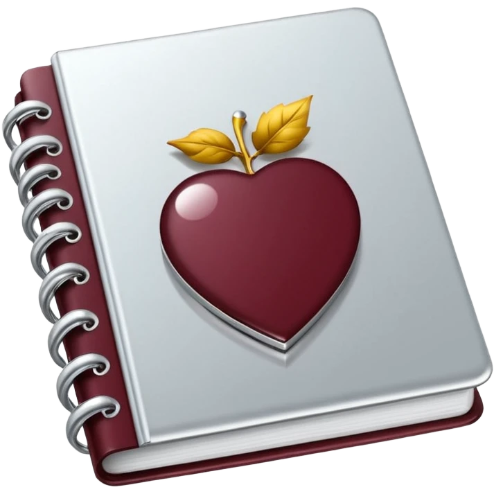 HAZ UN planificador de lista de objetivos en color vinotinto/rojo carmesí brillante, con hojas de cuaderno blancas (no agregues frutas ni nada de eso) emoji