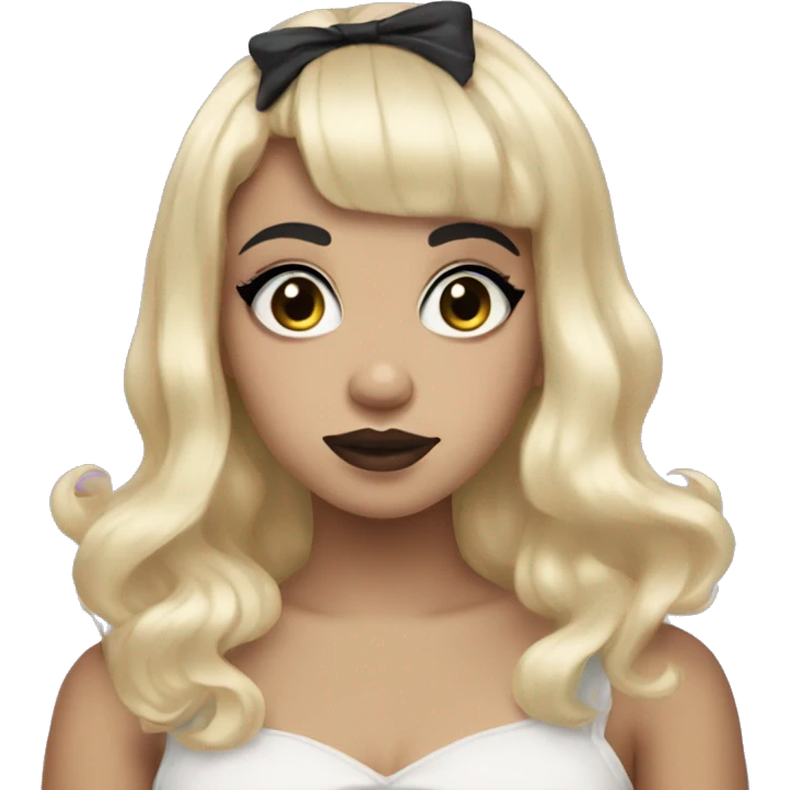 Melanie Martinez With blonde and black hair half emoji