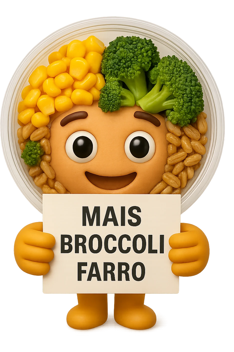 SU QUESTO STILE FAI UN EMOJI STILE IPHONE 3D DI UN INSALATA PRECONFEZIONATA DA SUPERMERCATO CON FOCUS SU ETICHETTA NUTRIZIONALE CON GLI INGREDIENTI IN ITALIANO TIPO: MAIS, BROCCOLI, FARRO, ACCANTO ALL'INSALATA CHE HA IN MANO C'è UN FOCUS SULL'ETICHETTA CON GLI INGREDIENTI SCRITTI, FALLO MOLTO REALISTICO IN 3D emoji
