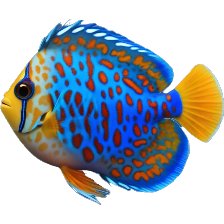 Royal blue discus fish  emoji