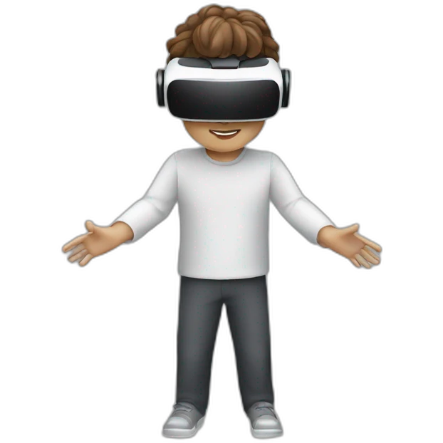 person wearing meta virtual reality goggles emoji