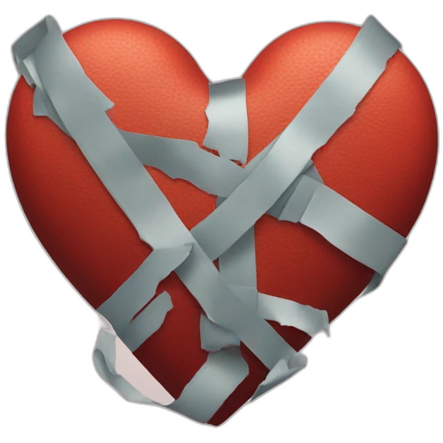 Taped broken heart emoji
