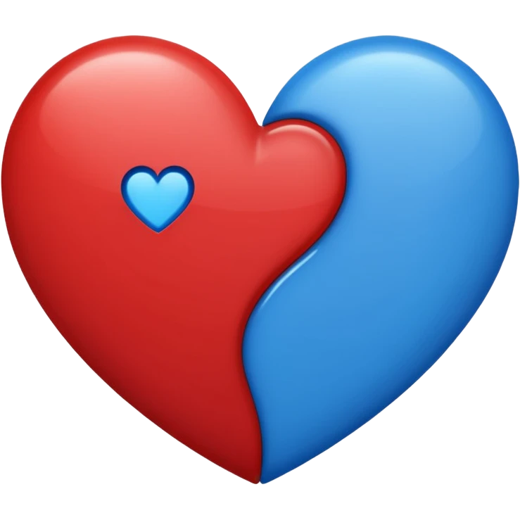 a heart made of the two colors red and blue emoji
