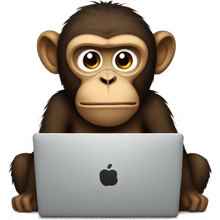 bad mood monkey working on pc emoji