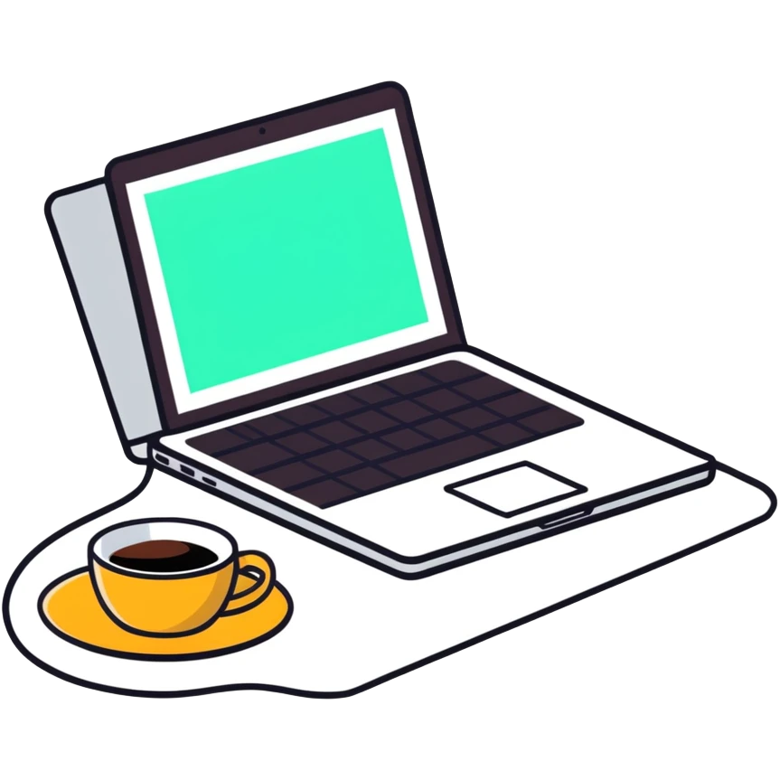 laptop + figma + coffee emoji