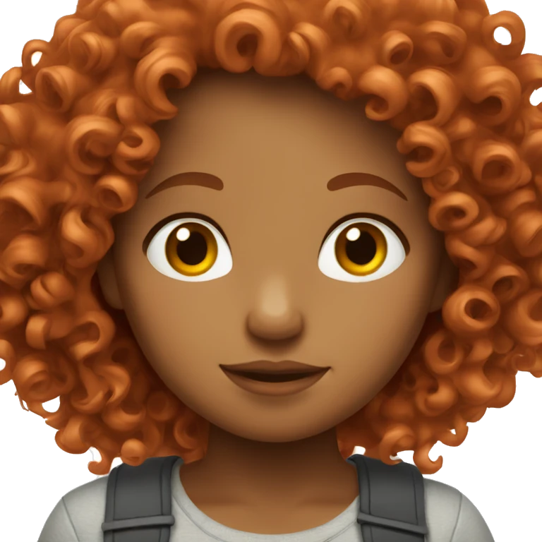 Curly haired redhead girl emoji