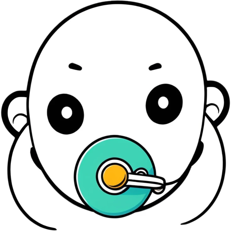 a pacifier, cartoonish sticker style emoji