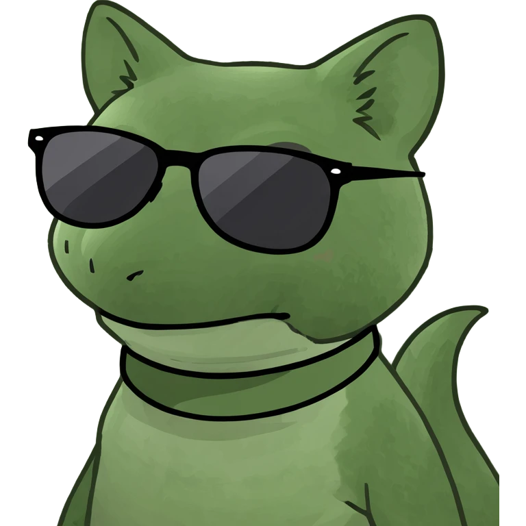 baby fox curled up bufo frog meme style emoji