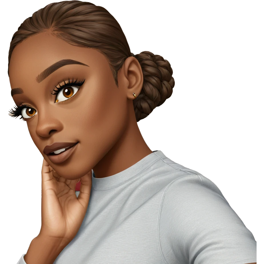 realistic portrait of brown-skinned girl emoji