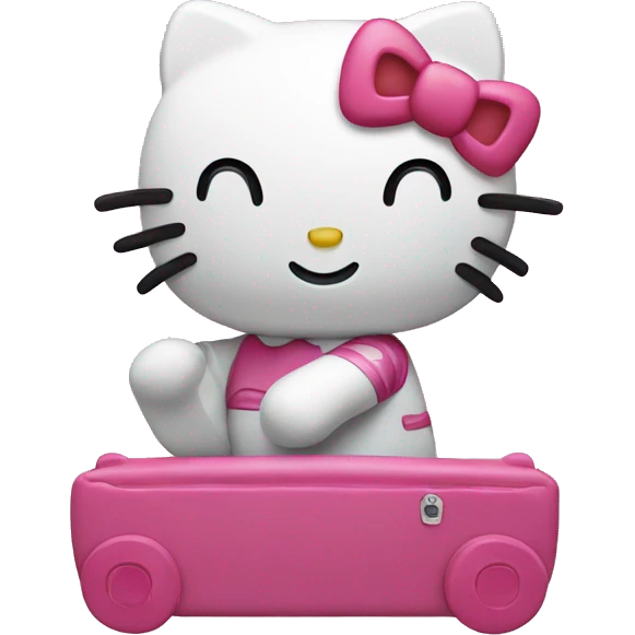 Hello kitty having fun emoji