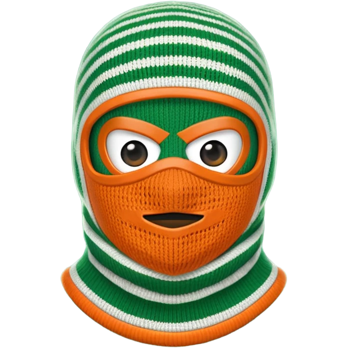 Irish flag coloured balaclava  emoji