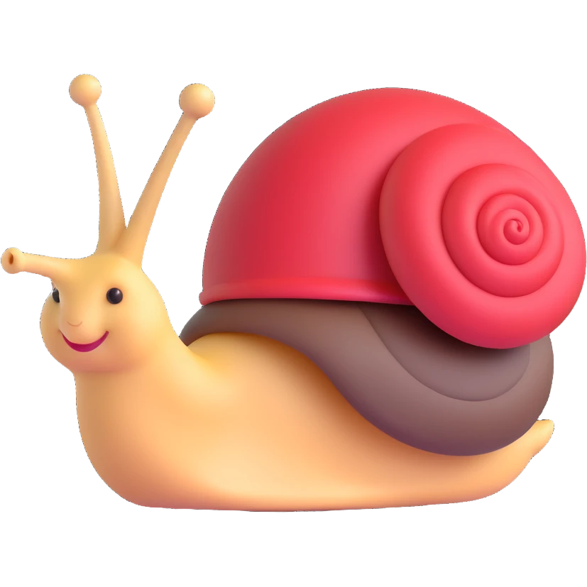 cheerful snail wearing a tiny hat 3D emoji style emoji