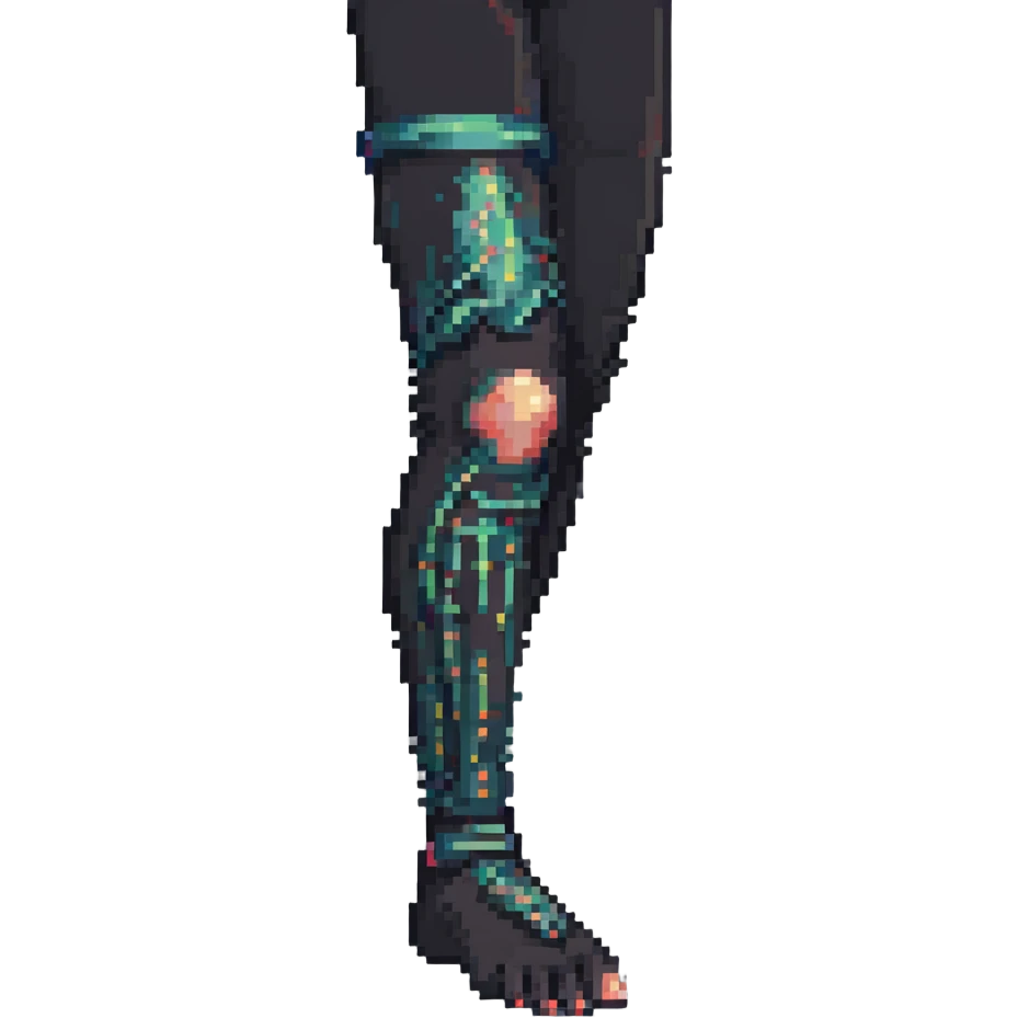 Pixel art leg and foot emoji