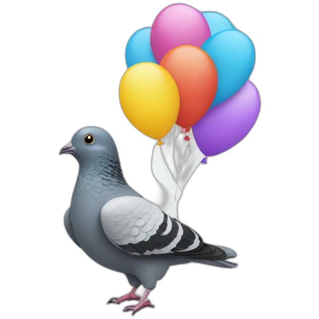 pigeon holding balloons emoji